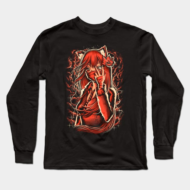 Red Queen Long Sleeve T-Shirt by KawaiiDread